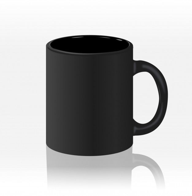Matte black ceramic mug